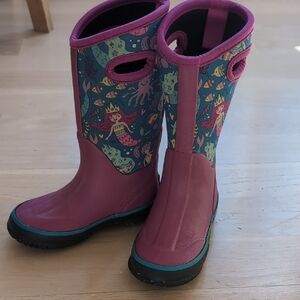 Kids Purple and Teal Rain Boots
